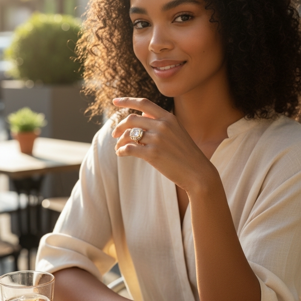 Gold and Silver Statement Ring (412)